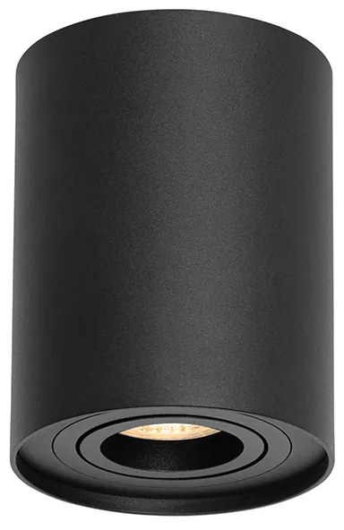 Модерен таванен прожектор черен въртящ се и наклоняващ се - Rondoo up