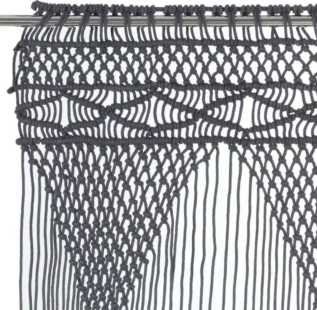 Завеса макраме Heaton, антрацит, 140x240 см, памук