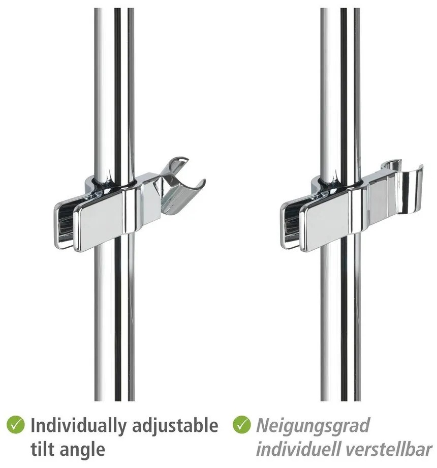 Държач за душ глава от неръждаема стомана в блестящо сребристо - Wenko