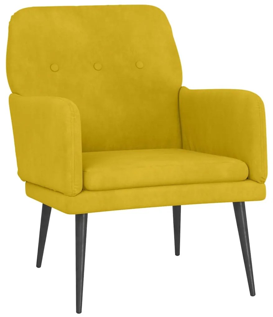351410 vidaXL Кресло, жълто, 62x79x79 см, кадифе