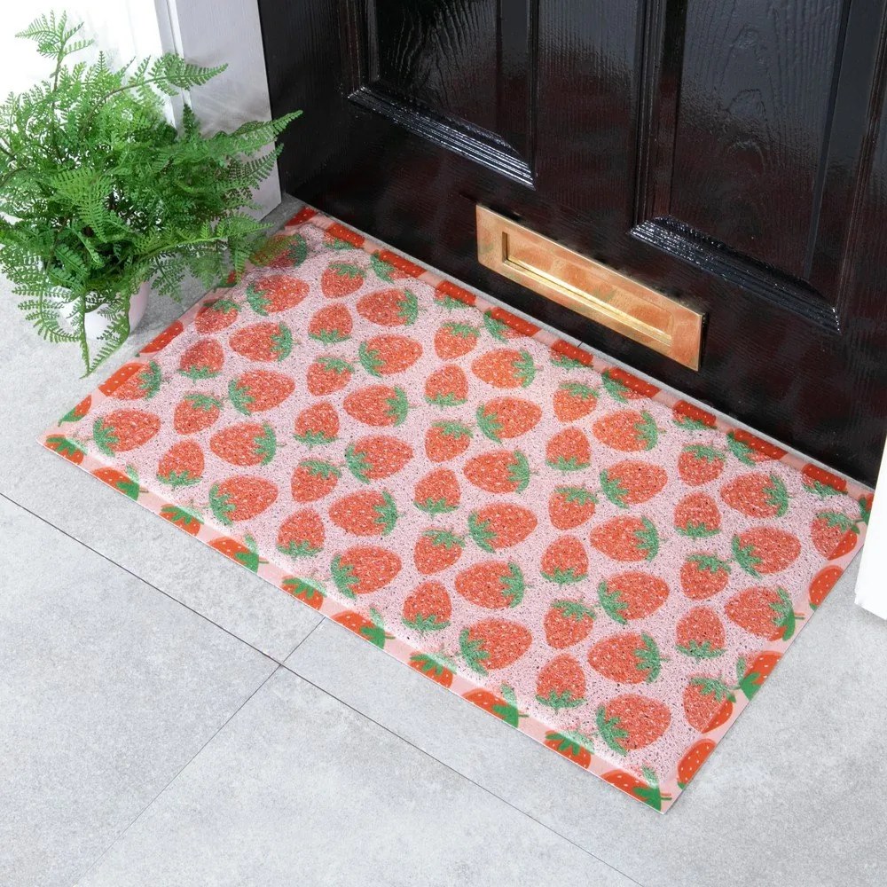 Изтривалка от PVC 40x70 cm Pink Strawberry – Artsy Doormats
