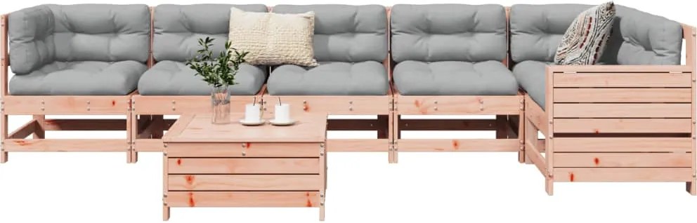 3250874 vidaXL Градински комплект диван от 7 части, дугласка ела масив