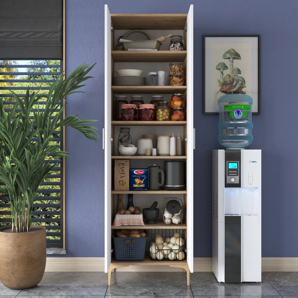 Многофункционален шкаф JE102, цвят Орех Бял