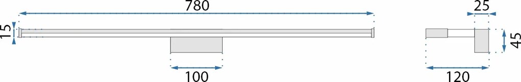 АПЛИК ЗА БАНЯ LED 15W 68,5CM APP370-1W CHROM