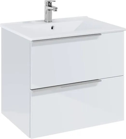 Шкаф 600 mm, Elegant plus бял гланц с 2 чекмеджета и умивалник