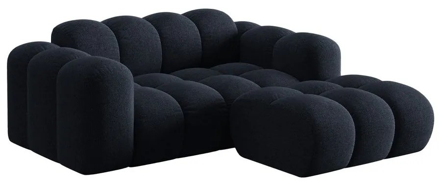 Тъмносин шенилов ъглов диван (десен ъгъл) Treno – Cosmopolitan Design