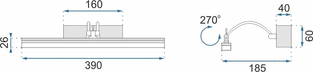 Аплик за баня LED 9W 40CM APP372-1W CHROM