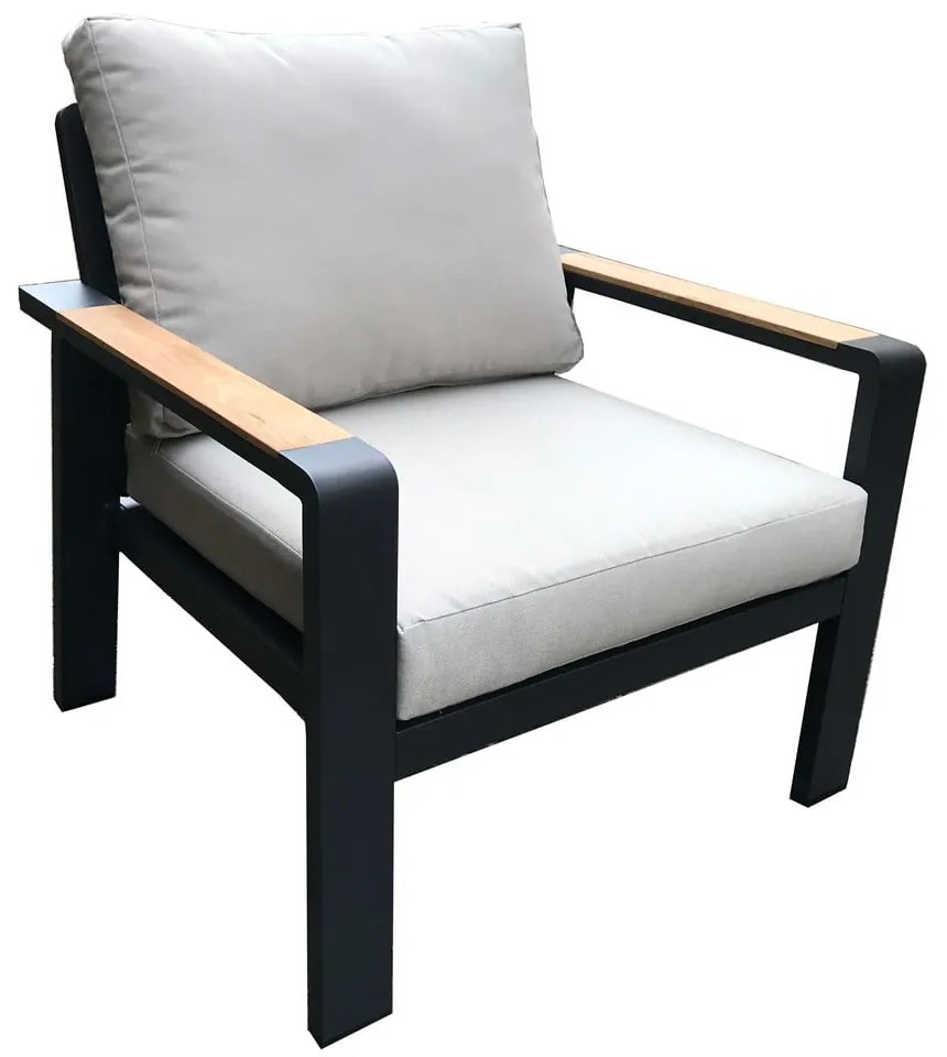 Сив алуминиев градински комплект за отдих за 5 души Rotterdam – Rojaplast