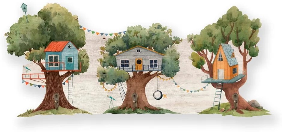 Зелена детска закачалка за стена Tree House - Little Nice Things