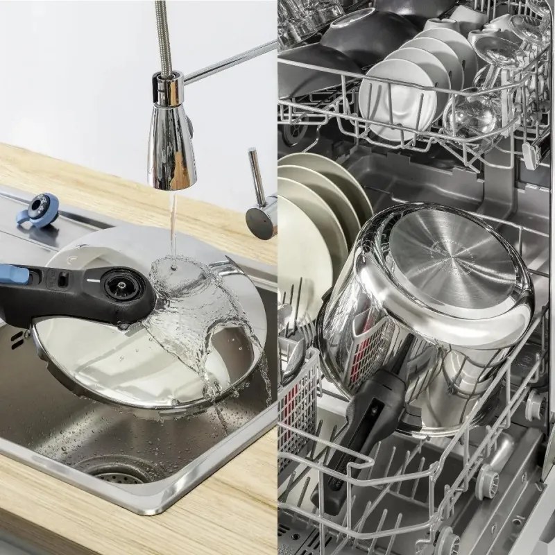 Тенджера под налягане Tefal P2584301, 4/6 л, 2 режима за зеленчуци и месо, 5точкова система за безопасност, Трислойно дъно, Индукция, Хром