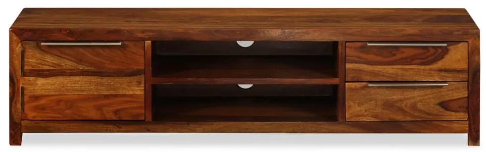 243945 vidaXL ТВ шкаф, твърдо акациево дърво, 120x30x30 cм