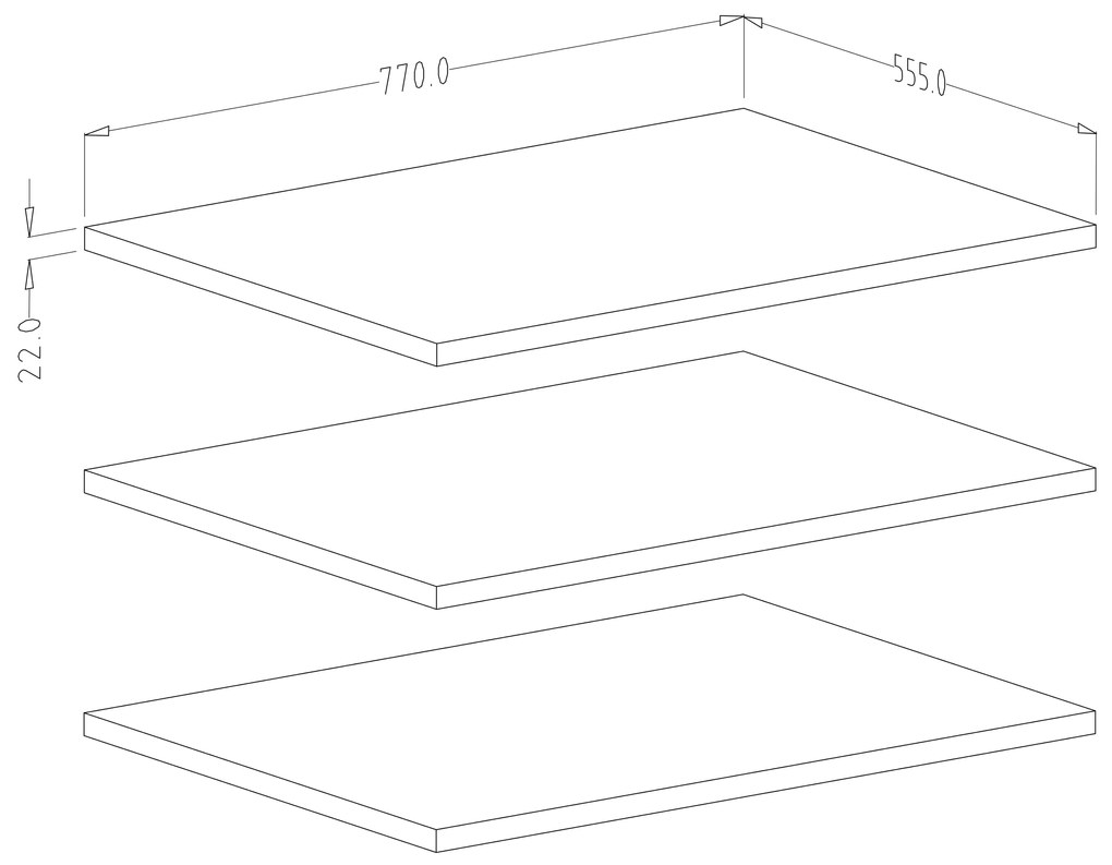 Рафтове за гардероб с 2 врати Prime 3S 3бр-Fusiko