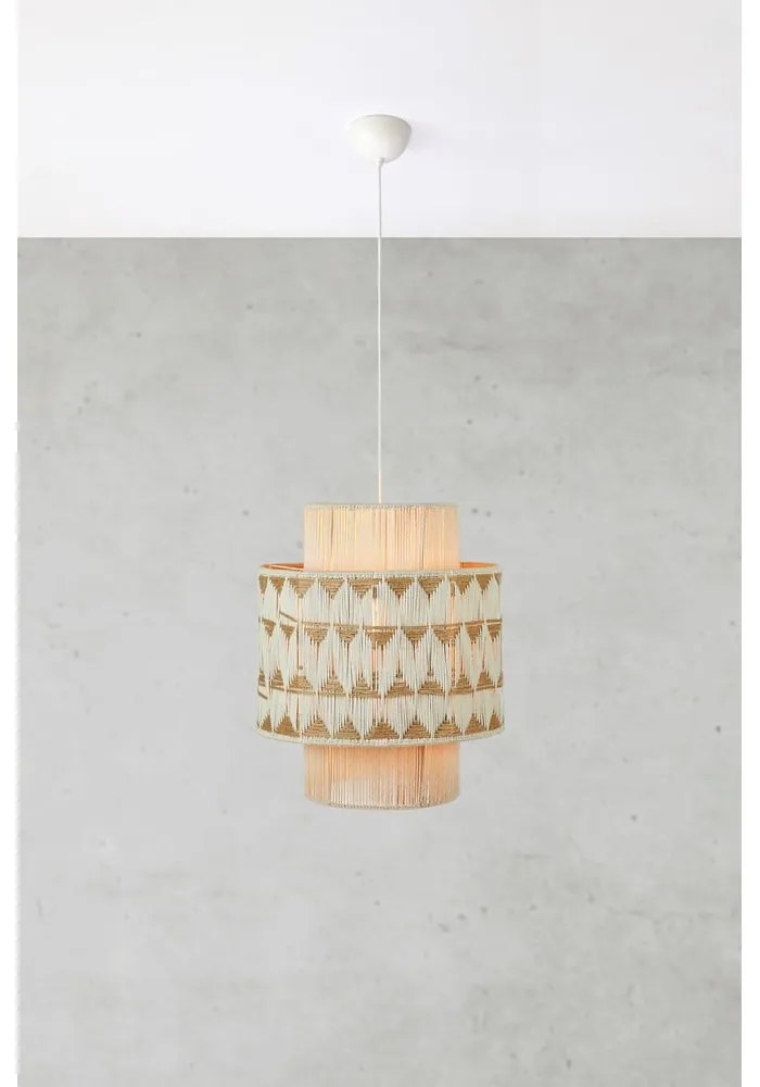 Висящо осветително тяло в естествен цвят с текстилен абажур/с абажур от юта ø 45 cm Ano – Markslöjd