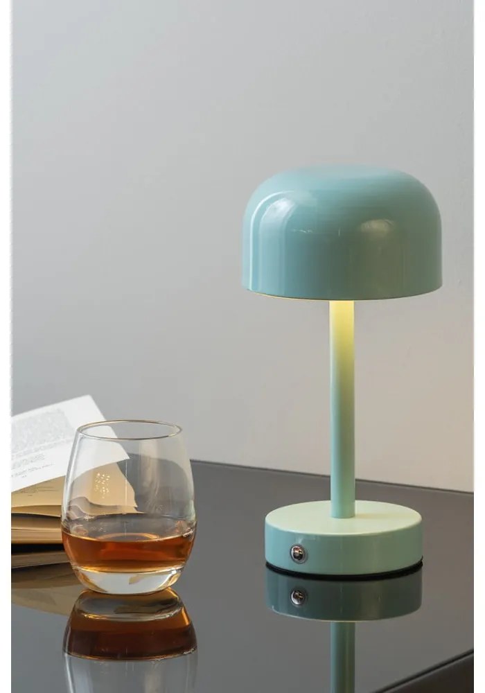 Светлосиня LED настолна лампа с метален абажур (височина 24,5 cm) James – Leitmotiv