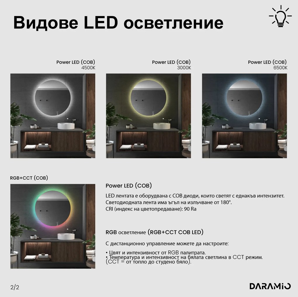 Асиметрично огледало с LED осветление G6
