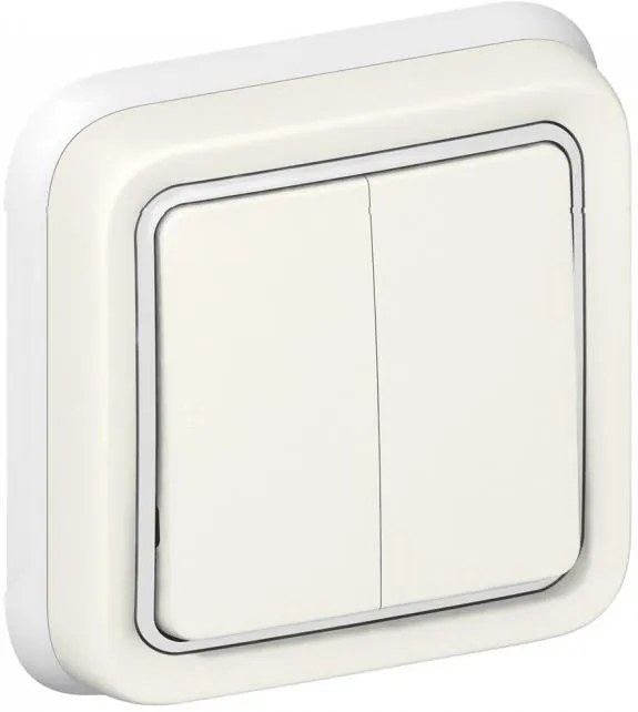 Legrand Сериен Девиаторен ключ за вграждане IP55 моноблок с рамка цвят Бял Plexo  - 069855