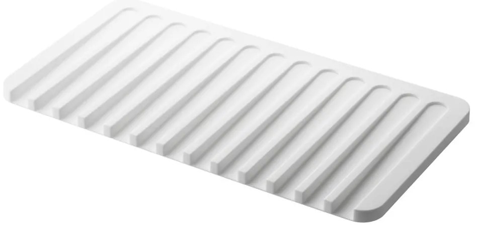 Бяла силиконова тавичка за отцеждане Yamazaki Flow - YAMAZAKI