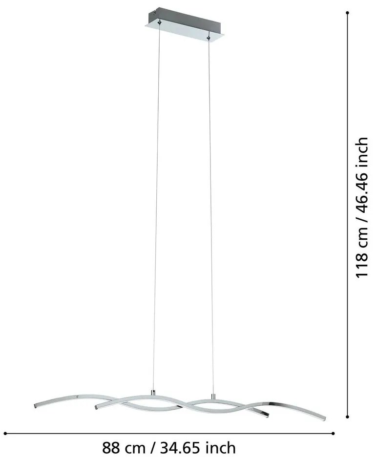 LED висящо осветително тяло в сребрист цвят LASANA 2 – EGLO