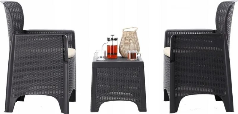 Комплект градински мебели в черно
