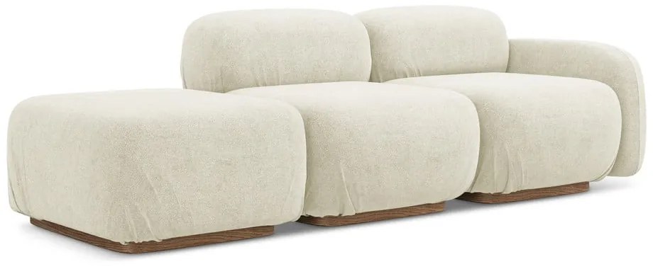 Кремав модулна лежанка от букле (ляв ъгъл) Ailani – Makamii