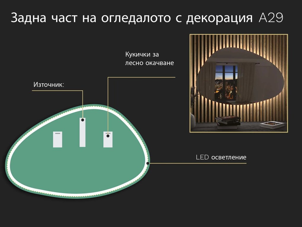 Огледало с органична LED подсветка A29