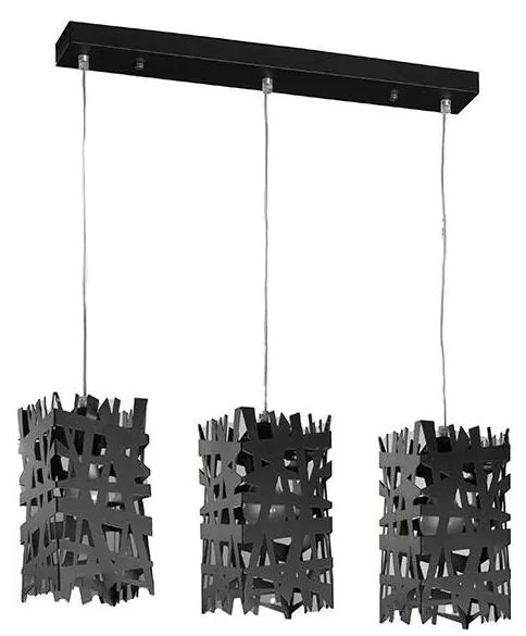 ONLI - Пендел FORESTA 3xE27/15W/230V черен