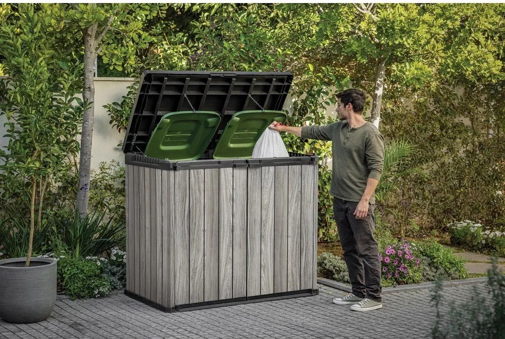 Сива пластмасова градинска кутия за съхранение Deco – Keter