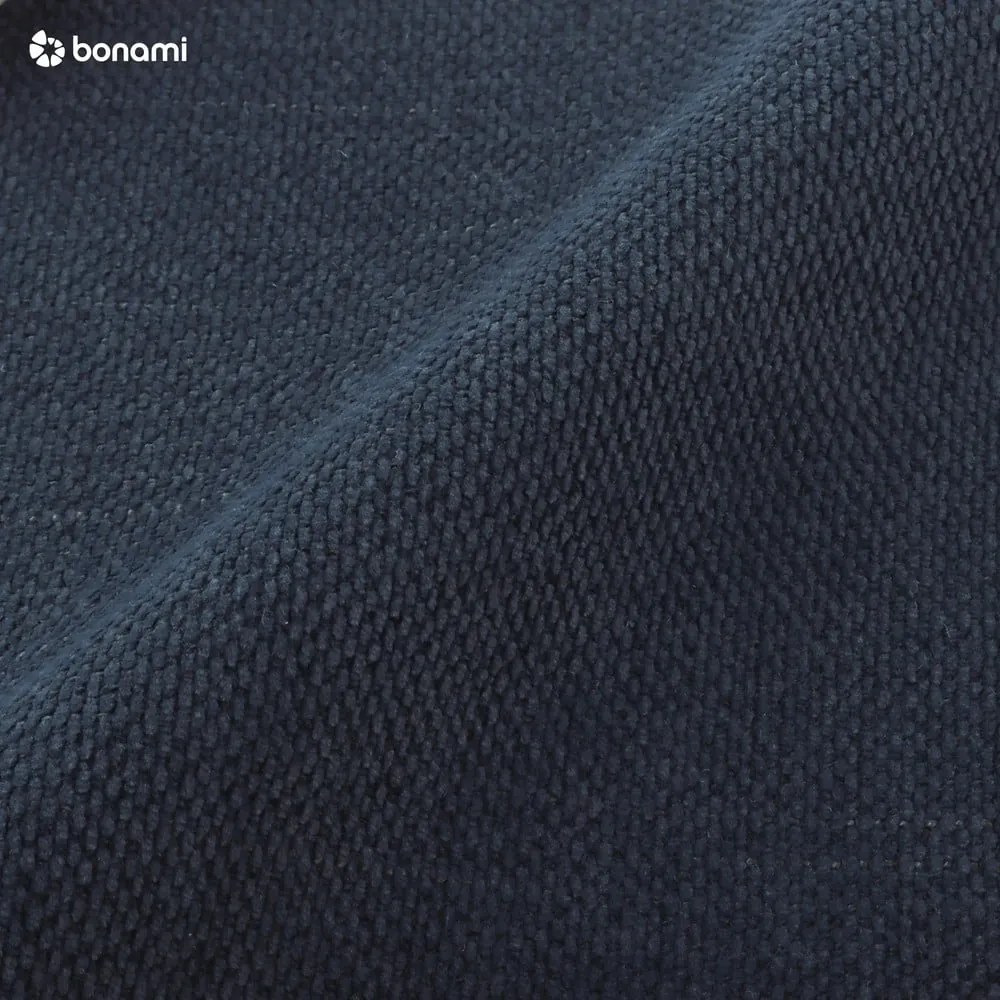 Тъмносиньо тапицирано двойно легло с място за съхранение с включена подматрачна рамка 160x200 cm Kelp – Micadoni Home