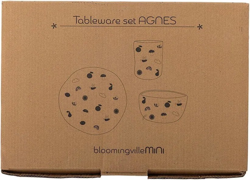 Глинен детски комплект за хранене 3 бр. Agnes – Bloomingville Mini