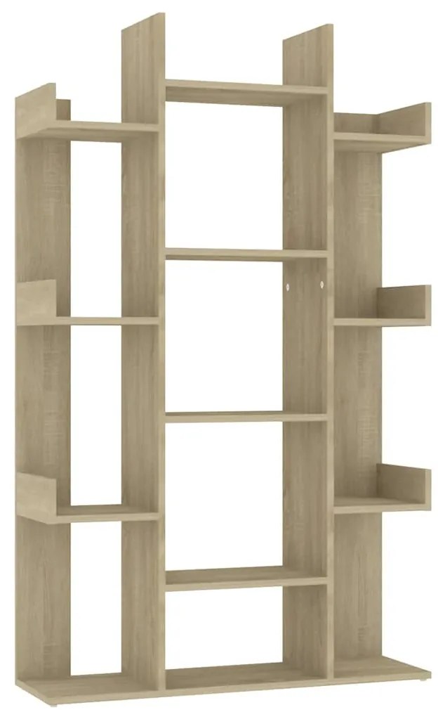 808903 vidaXL Шкаф библиотека, дъб сонома, 86x25,5x140 см, инженерно дърво