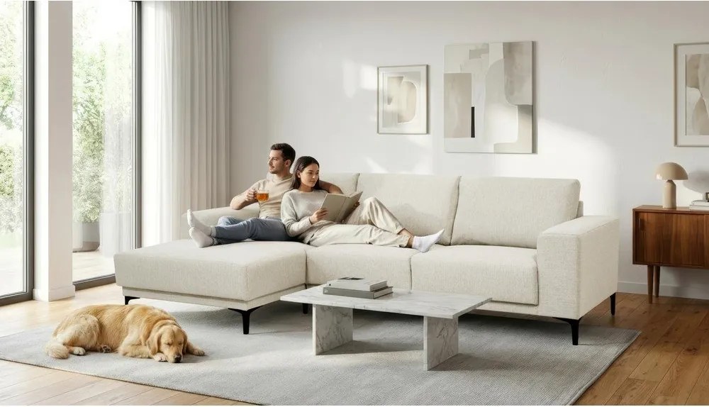 Бежов ъглов диван (ляв ъгъл) Chile – Scandic