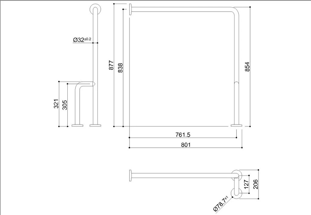 Bar Ponte Giulio wall-floor Inox Mat