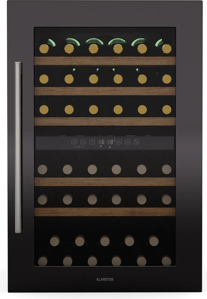 Klarstein Охладител за вино Vinsider 57 Duo, 2 зони за охлаждане, 57 бутилки, уред за вграждане