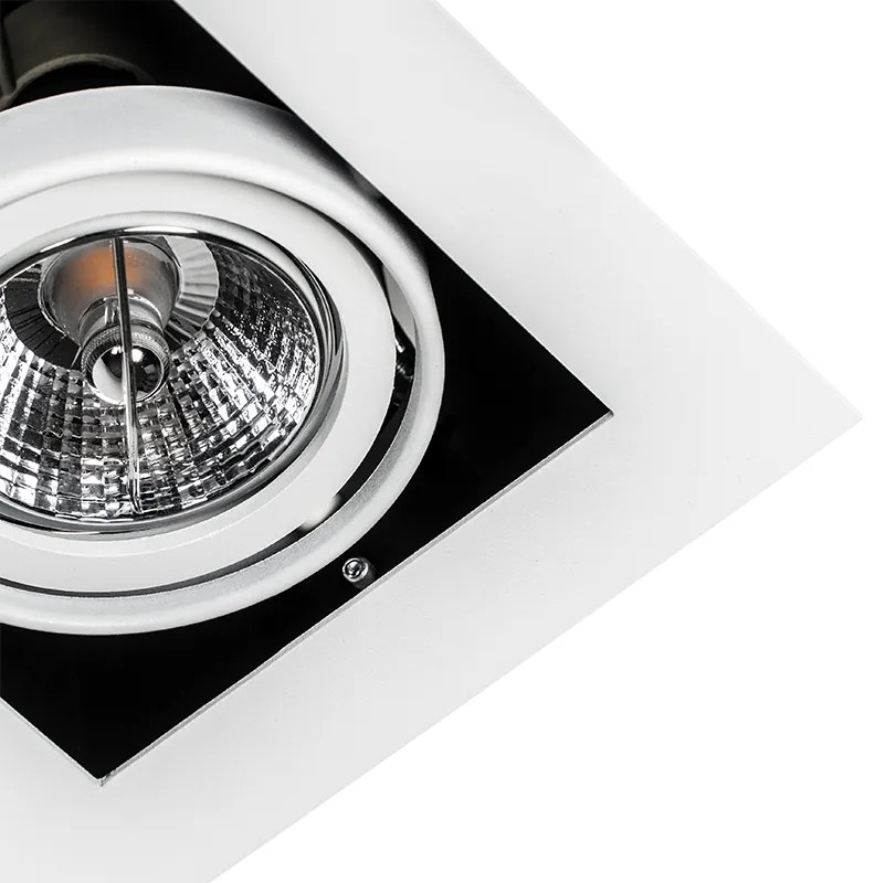 Комплект от 6 модерни вградени спота бели 2-светлини регулируеми - Oneon 70