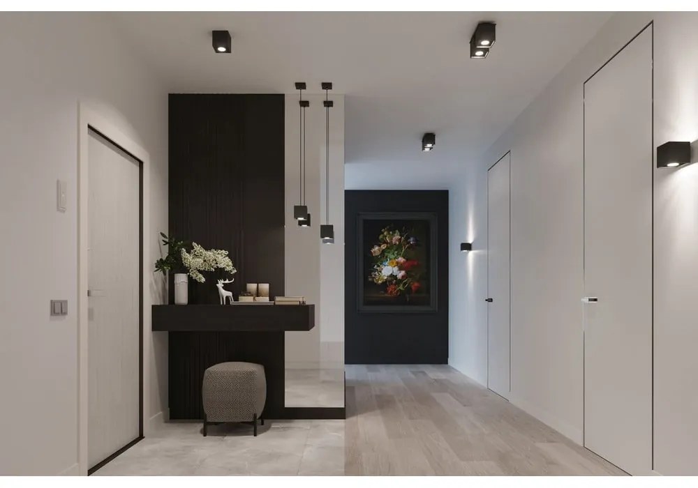 Черна стенна лампа Geo - Sollux