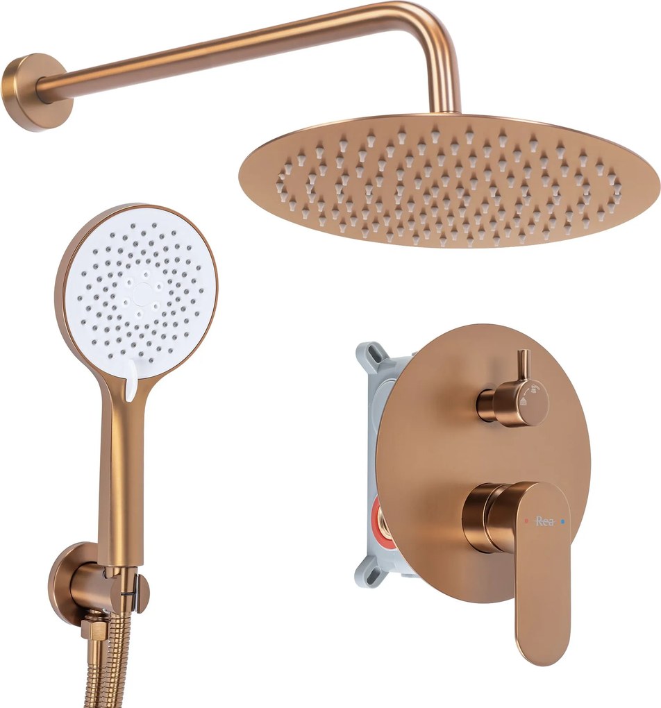 Душ система за вграждане Rea Drop Brush Copper + BOX