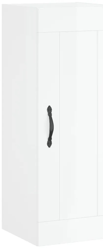 830494 vidaXL Стенен шкаф, бял гланц, 34,5x34x90 см, инженерно дърво