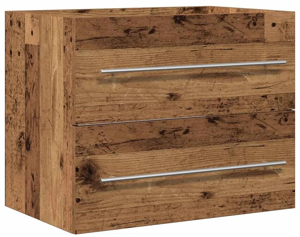 862026 vidaXL Шкаф за мивка за баня от старо дърво, инженерно дърво