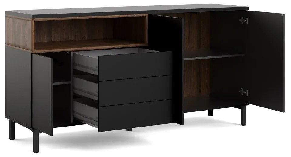 Черен скрин 176x90x49 cm Roomers – Tvilum