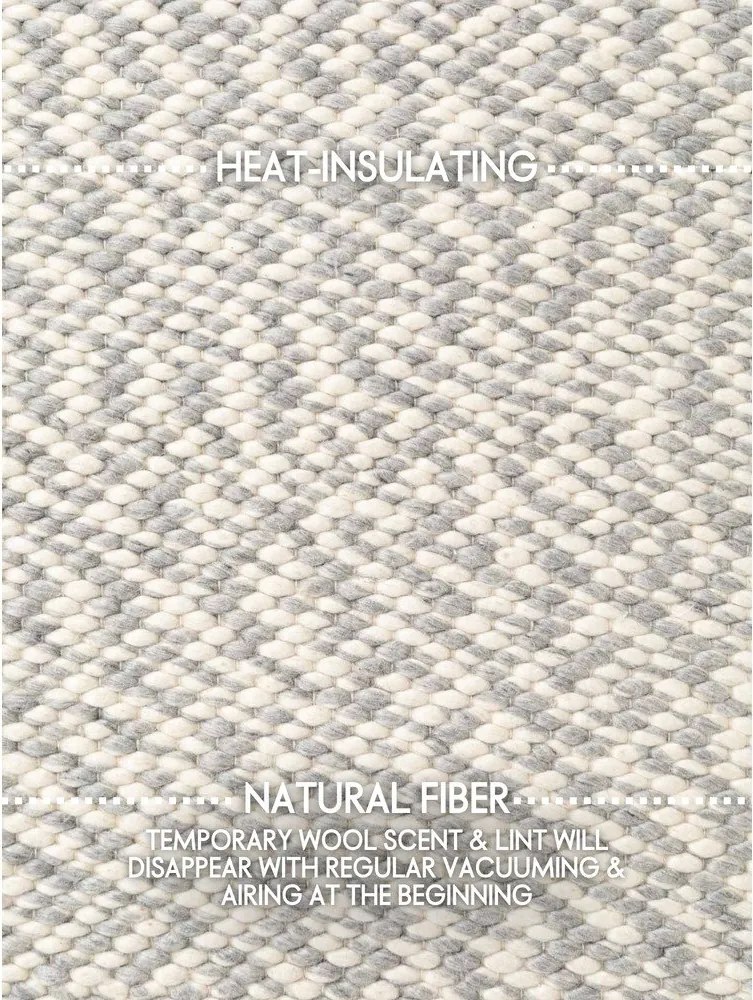 Светлосив/кремав ръчно изработен вълнен килим 160x230 cm Lyon Beans – Elle Decoration