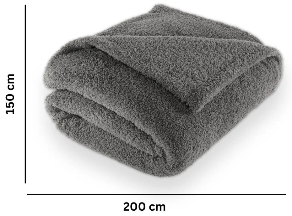 Сиво одеяло от микроплюш 150x200 cm Cocoon – Tiseco Home Studio