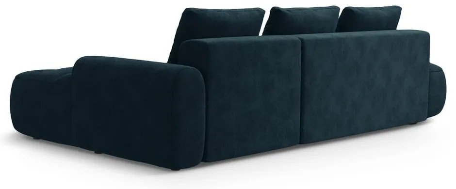 Кадифен сгъваем/с място за съхранение ъглов диван в петролен цвят (десен ъгъл) Linz – Cosmopolitan Design