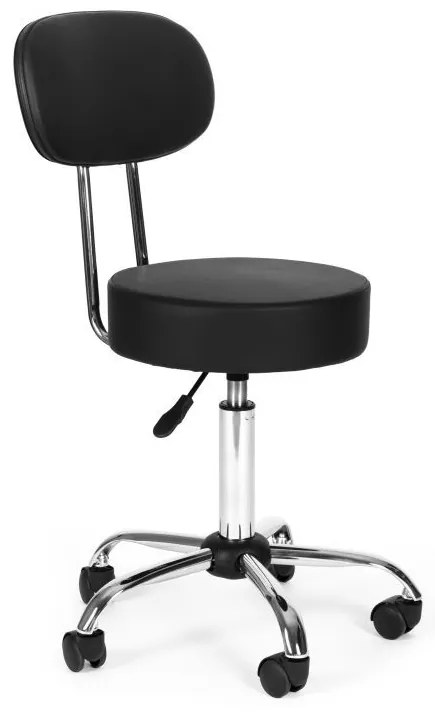 Регулируем на височина въртящ се стол с облегалка Бял