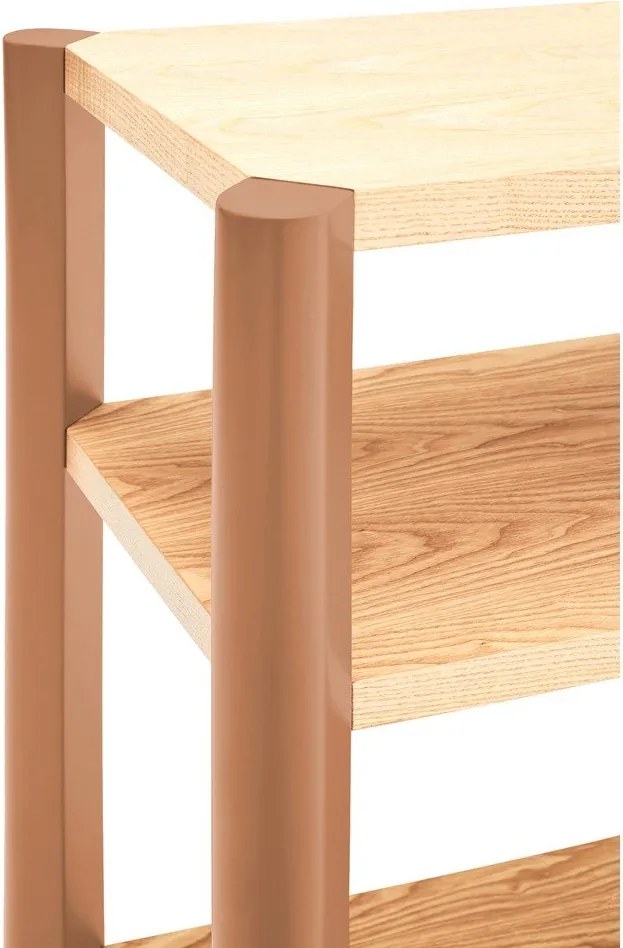 Стелаж от декор от дъб в тухлен цвят/в светло естествен цвят 126x128x43 cm Bona – Teulat