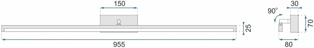 АПЛИК ЗА БАНЯ LED 20W 100CM APP376-1W WHITE