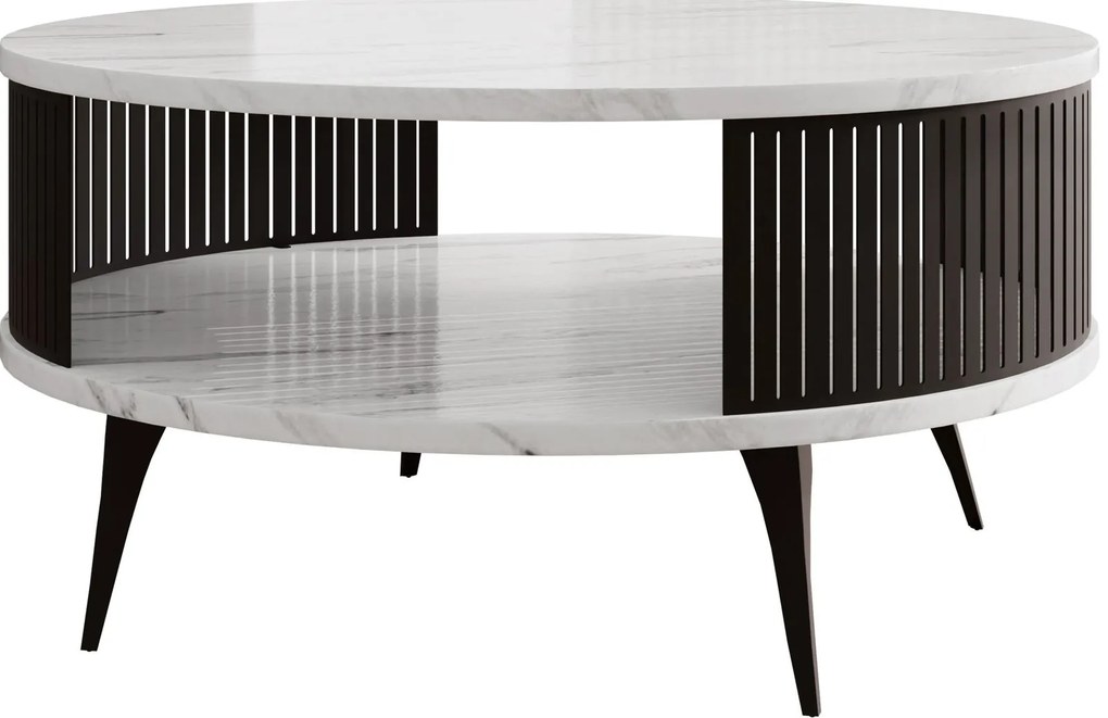 Холна маса Roenni-Бял мрамор - Черно