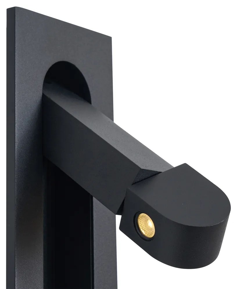 Модерна стенна лампа черна, включваща LED и USB-C порт - Hilton