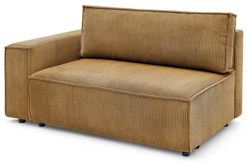 Модул за диван от велур в цвят горчица, ляв ъгъл Nihad modular - Bobochic Paris