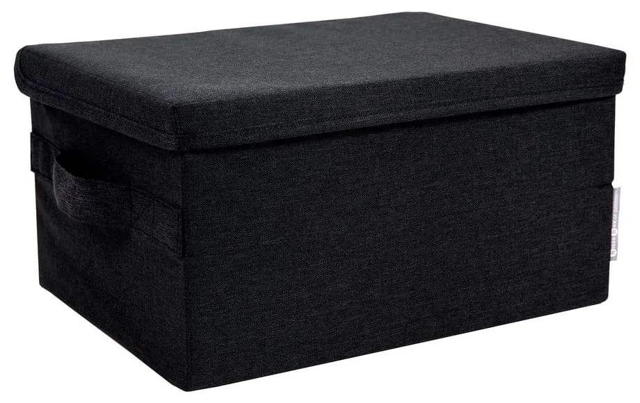 Черна текстилна кутия за съхранение с капак 35x19x26 cm Soft Storage – Bigso Box of Sweden