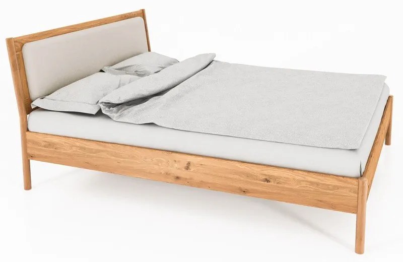 Дъбово двойно легло с тапицирана табла 180x200 cm Pola - The Beds